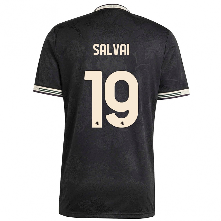 נשים כדורגל Pietro Salvai #19 שחור לבן ירוק ג'רזי קיט שלישי 2025/26