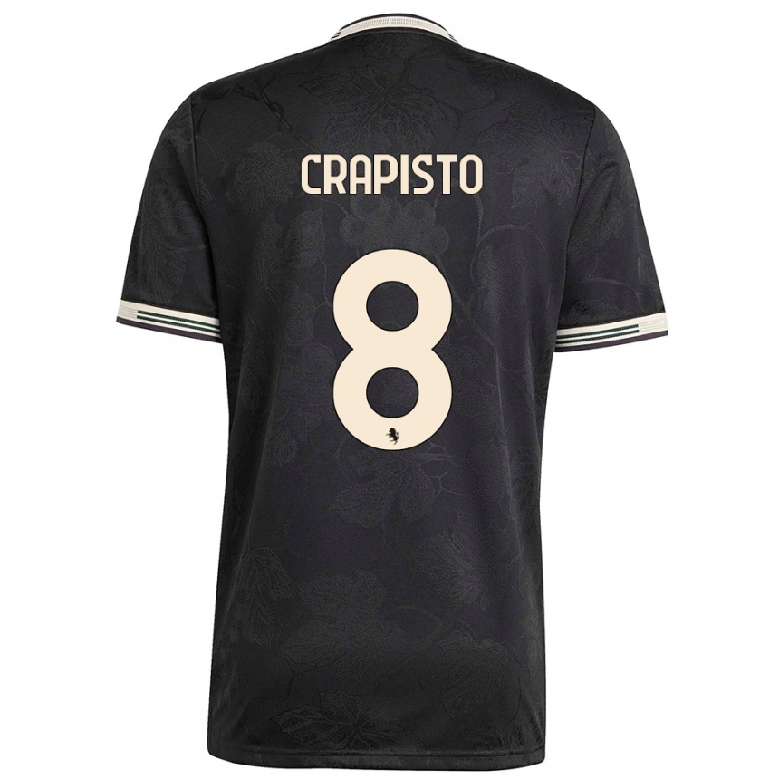 נשים כדורגל פרנצ'סקו קראפיסטו #8 שחור לבן ירוק ג'רזי קיט שלישי 2025/26