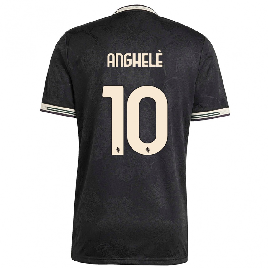 נשים כדורגל לורנצו אנגל'ה #10 שחור לבן ירוק ג'רזי קיט שלישי 2025/26