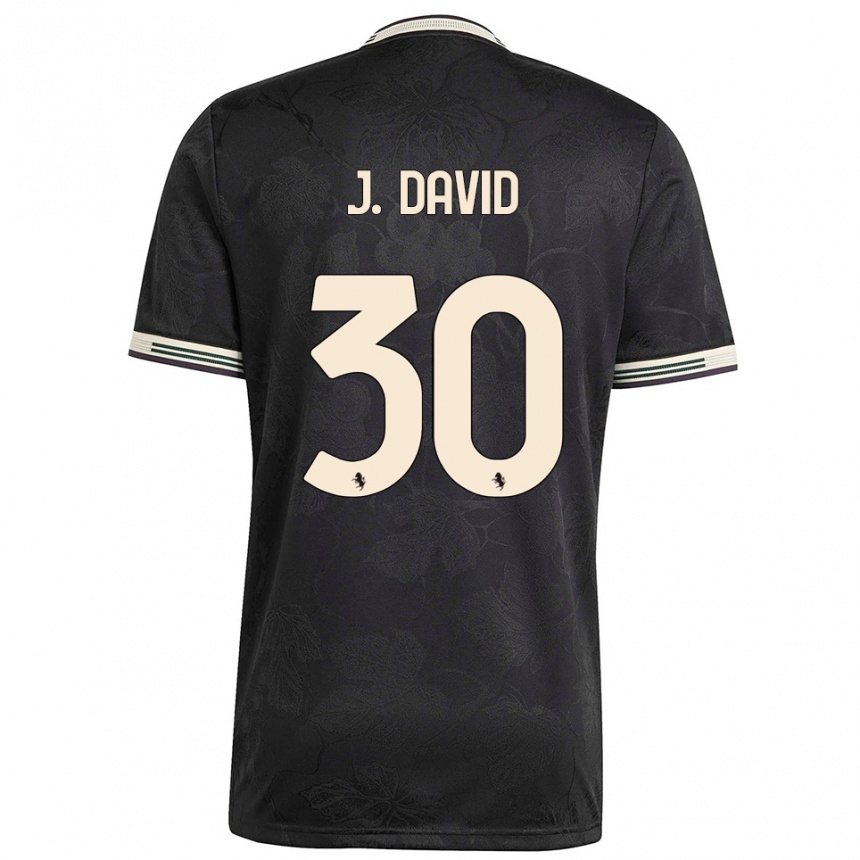 נשים כדורגל ג'ונתן דייוויד #30 שחור לבן ירוק ג'רזי קיט שלישי 2025/26