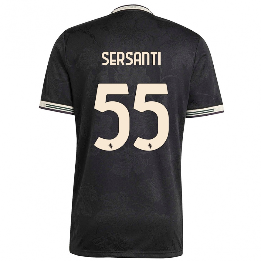 נשים כדורגל אלסנדרו סרסאנטי #55 שחור לבן ירוק ג'רזי קיט שלישי 2025/26