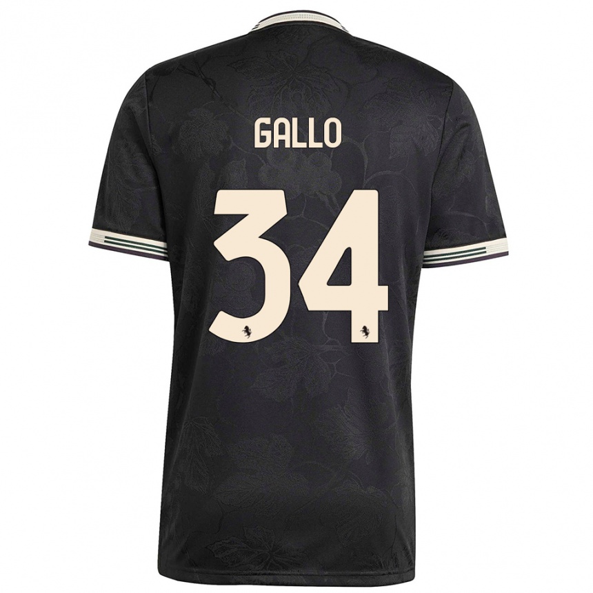 נשים כדורגל Azzurra Gallo #34 שחור לבן ירוק ג'רזי קיט שלישי 2025/26