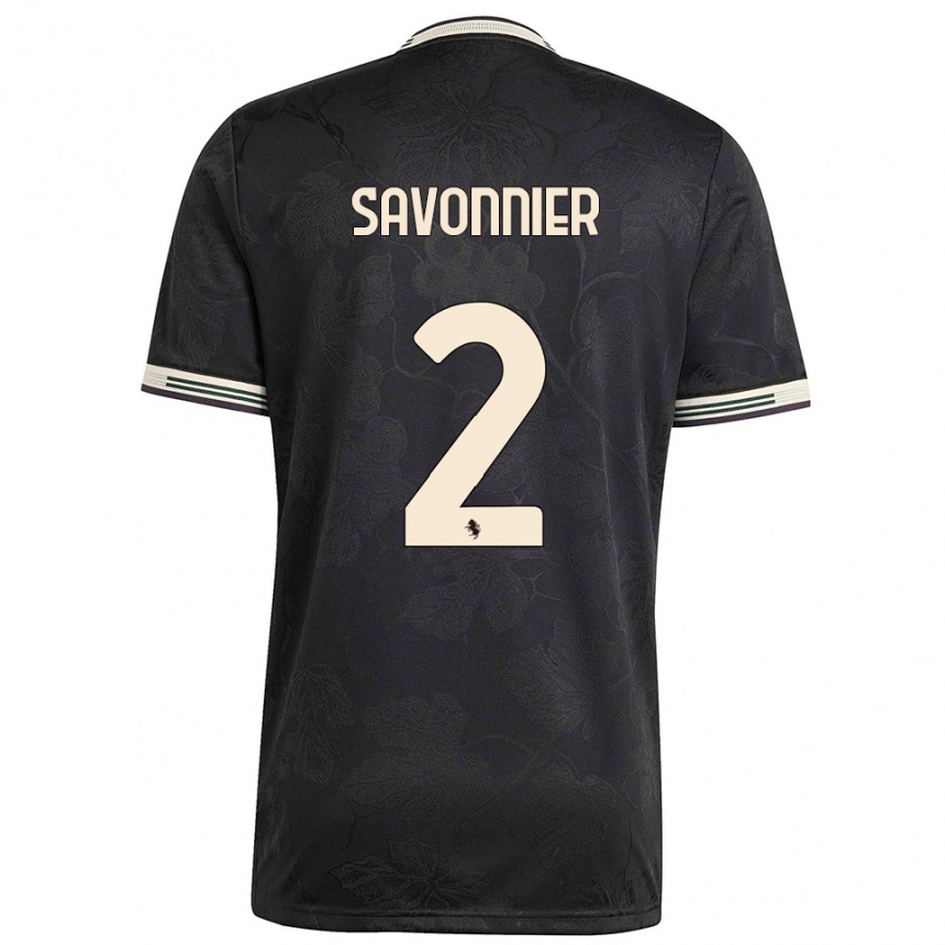 נשים כדורגל Nelson Savonnier #2 שחור לבן ירוק ג'רזי קיט שלישי 2025/26