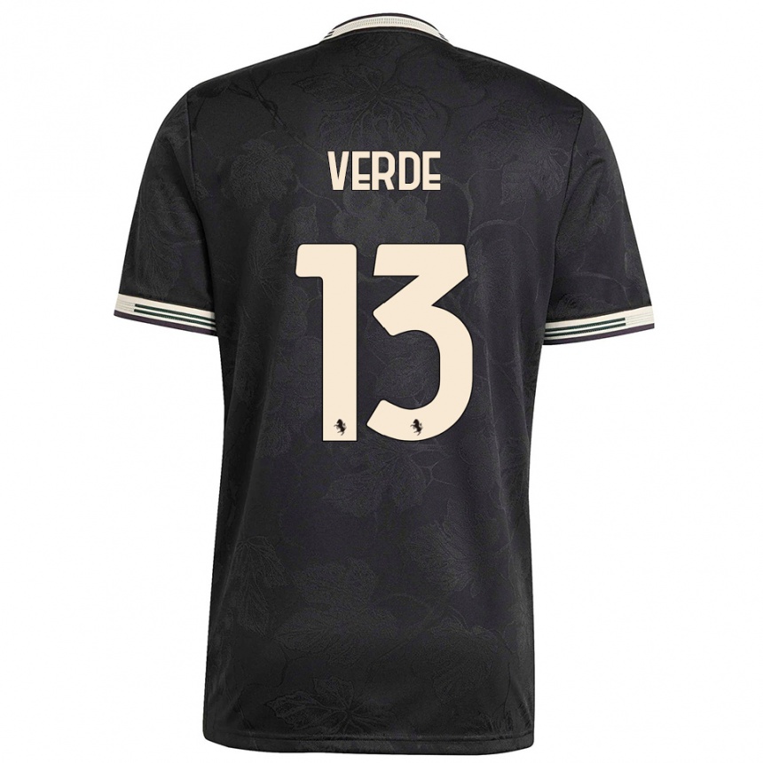 נשים כדורגל פרנצ'סקו ורדה #13 שחור לבן ירוק ג'רזי קיט שלישי 2025/26