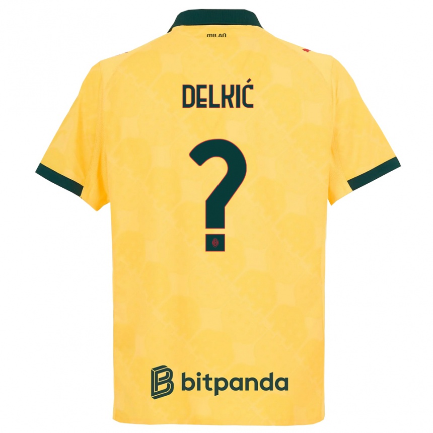 נשים כדורגל Dino Delkić #0 צהוב שחור ג'רזי קיט שלישי 2025/26