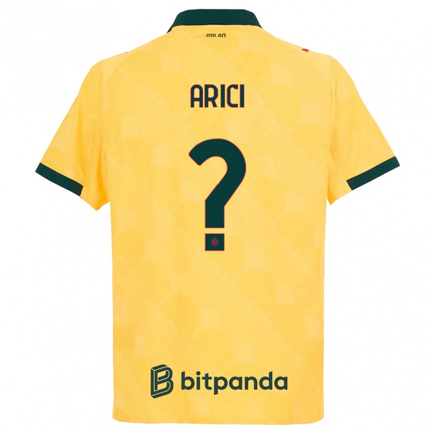 נשים כדורגל אלברטו אריצ'י #0 צהוב שחור ג'רזי קיט שלישי 2025/26