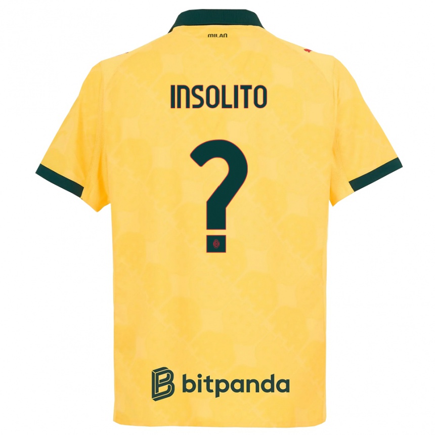 נשים כדורגל Lorenzo Insolito #0 צהוב שחור ג'רזי קיט שלישי 2025/26