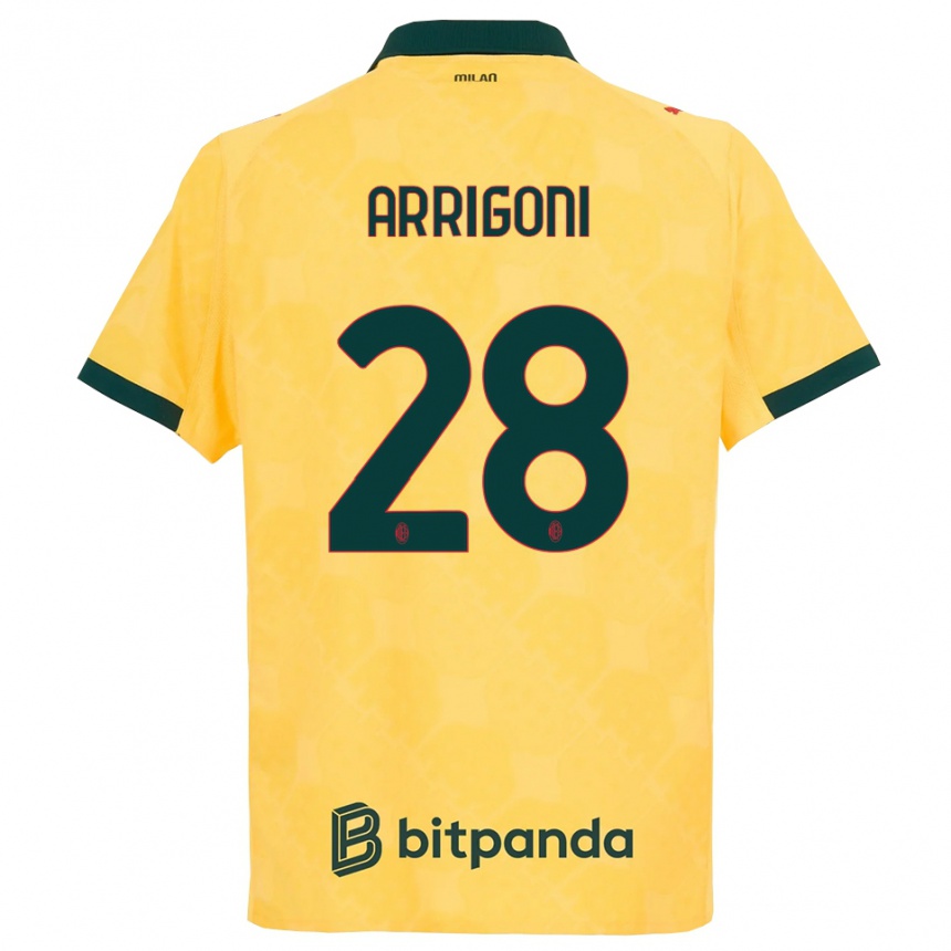 נשים כדורגל Giorgia Arrigoni #28 צהוב שחור ג'רזי קיט שלישי 2025/26