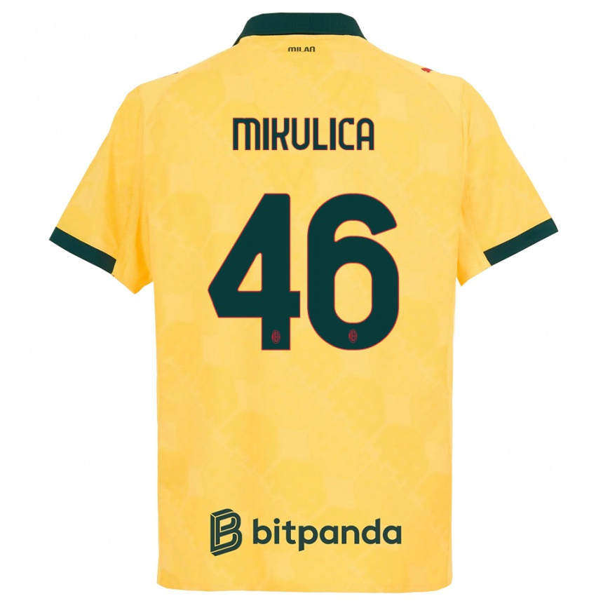 נשים כדורגל Petra Mikulica #46 צהוב שחור ג'רזי קיט שלישי 2025/26