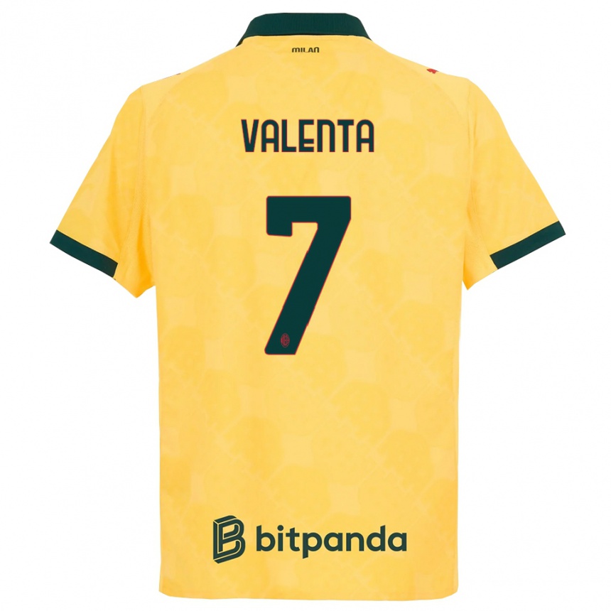 נשים כדורגל Tommaso Valenta #7 צהוב שחור ג'רזי קיט שלישי 2025/26