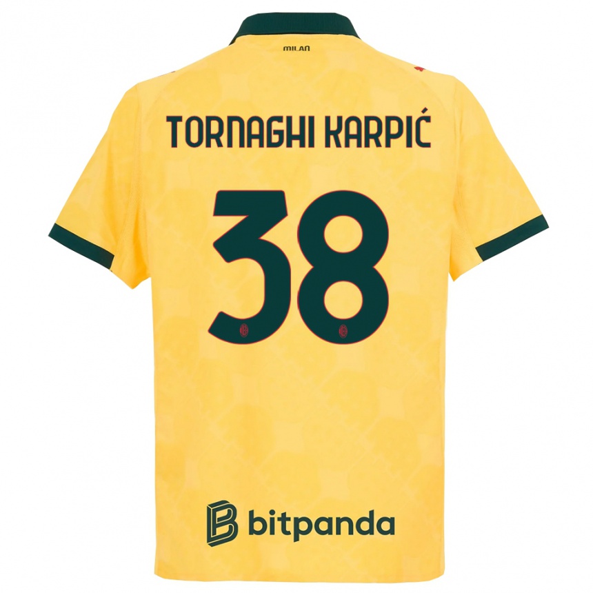 נשים כדורגל Lavinia Tornaghi Karpić #38 צהוב שחור ג'רזי קיט שלישי 2025/26