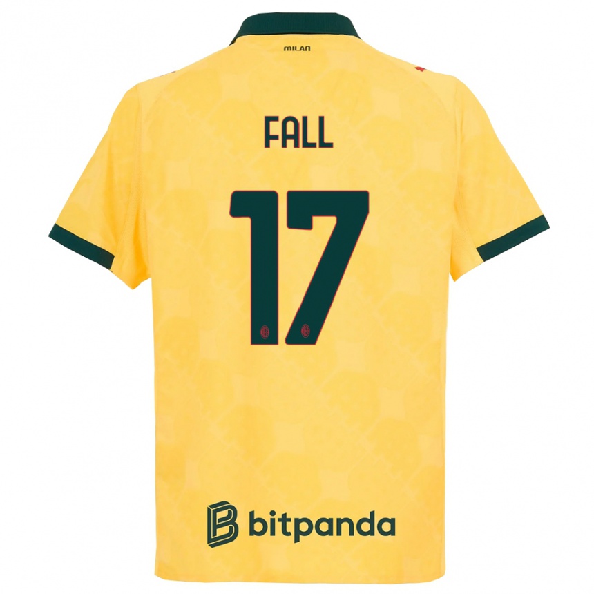 נשים כדורגל Mbarick Fall #17 צהוב שחור ג'רזי קיט שלישי 2025/26