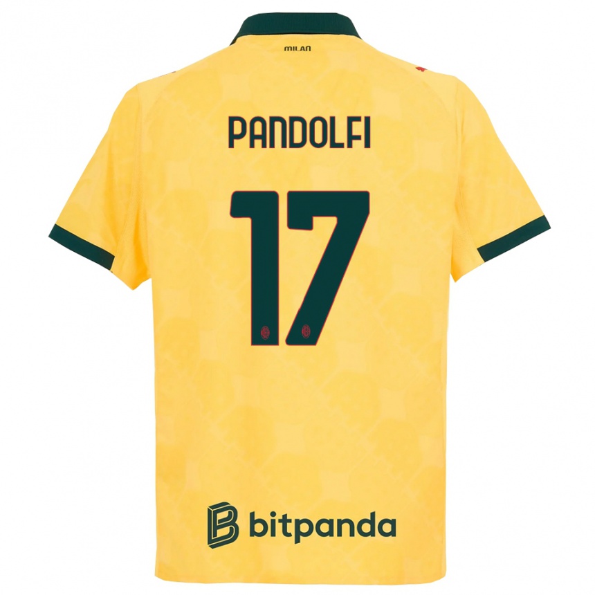 נשים כדורגל Fabio Pandolfi #17 צהוב שחור ג'רזי קיט שלישי 2025/26