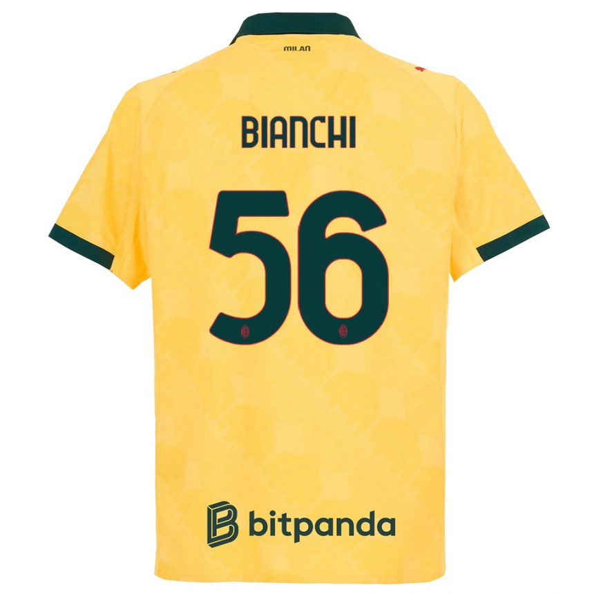 נשים כדורגל Alessandro Bianchi #56 צהוב שחור ג'רזי קיט שלישי 2025/26