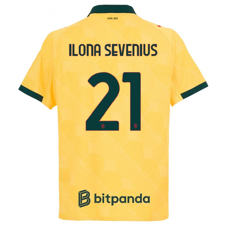 נשים כדורגל Oona Ilona Sevenius #21 צהוב שחור ג'רזי קיט שלישי 2025/26