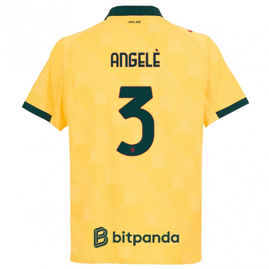 נשים כדורגל Gregorio Angelè #3 צהוב שחור ג'רזי קיט שלישי 2025/26
