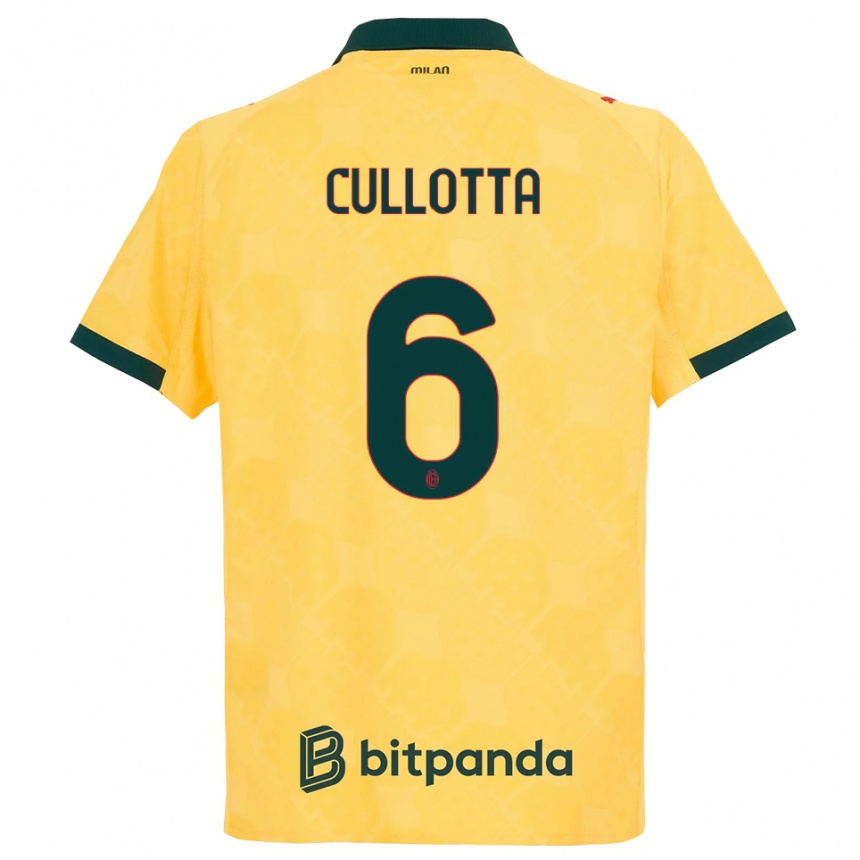 נשים כדורגל Andrea Cullotta #6 צהוב שחור ג'רזי קיט שלישי 2025/26