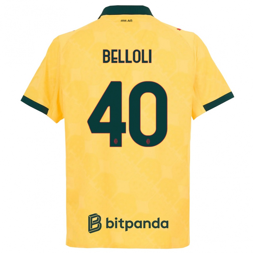 נשים כדורגל Sofia Belloli #40 צהוב שחור ג'רזי קיט שלישי 2025/26