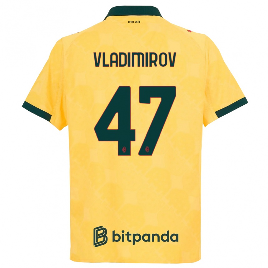 נשים כדורגל Valeri Vladimirov #47 צהוב שחור ג'רזי קיט שלישי 2025/26