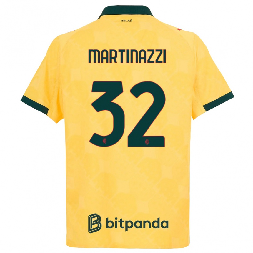 נשים כדורגל לוקה מרטינאצי #32 צהוב שחור ג'רזי קיט שלישי 2025/26