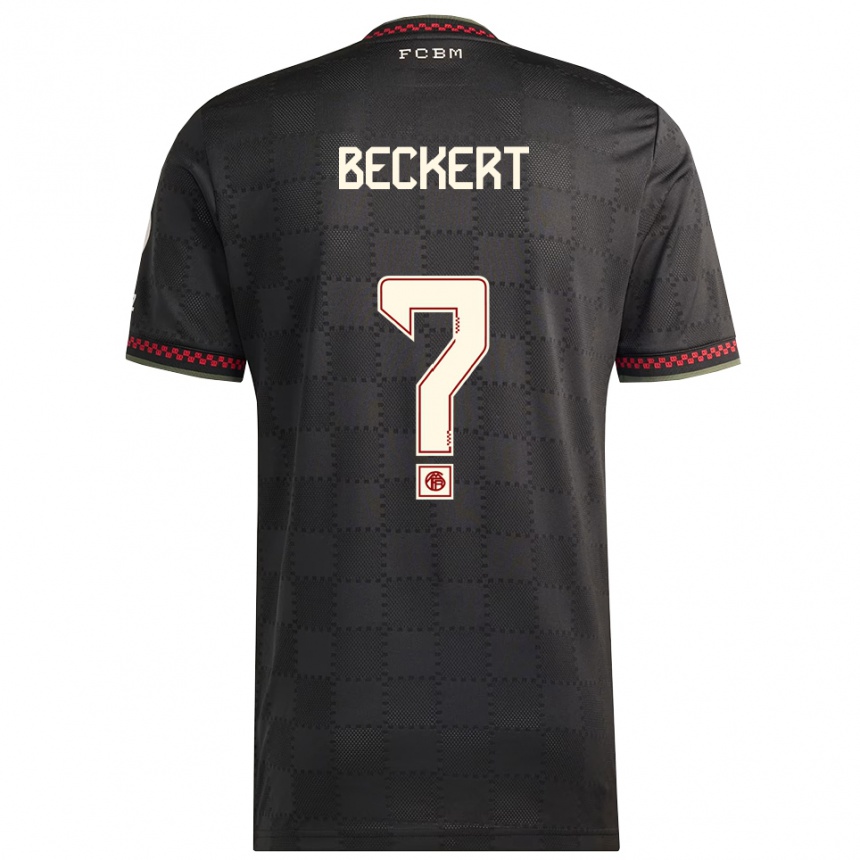 נשים כדורגל Valentin Beckert #0 שחור לבן ג'רזי קיט שלישי 2025/26