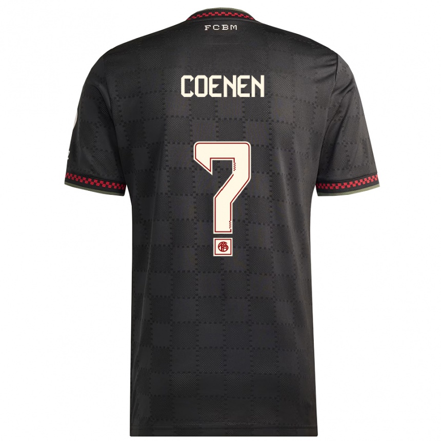 נשים כדורגל Alexander Coenen #0 שחור לבן ג'רזי קיט שלישי 2025/26