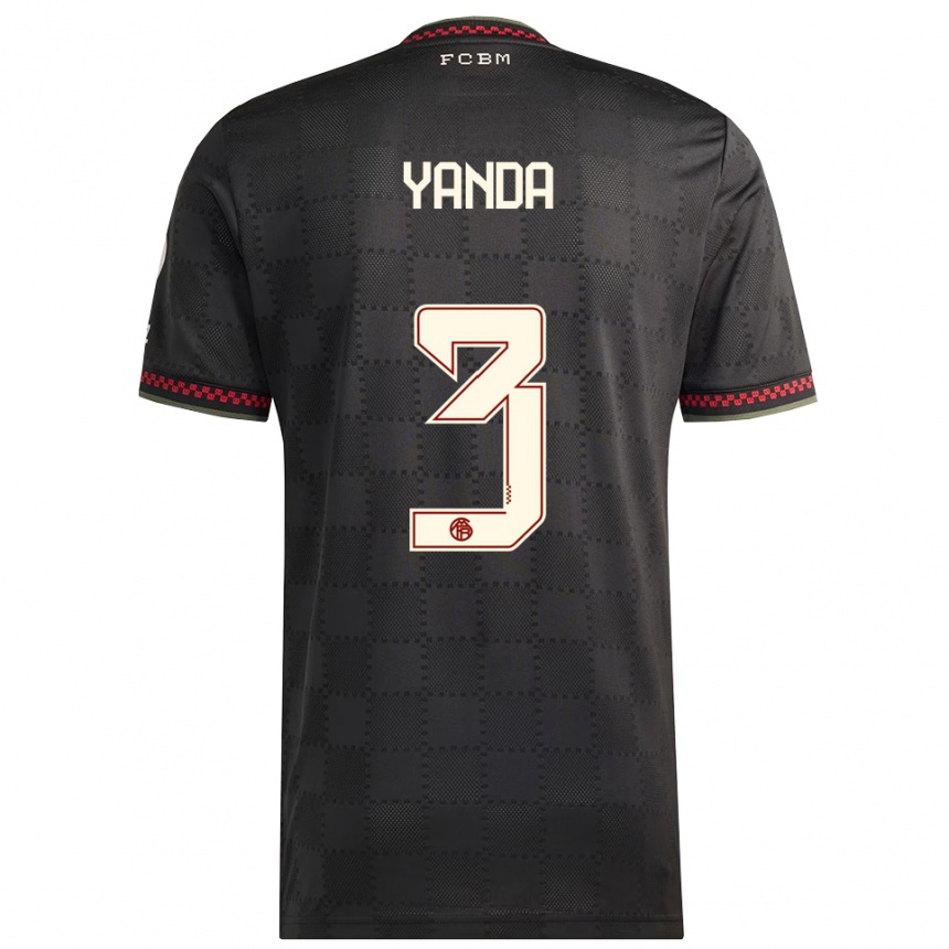 נשים כדורגל Julien Yanda #3 שחור לבן ג'רזי קיט שלישי 2025/26