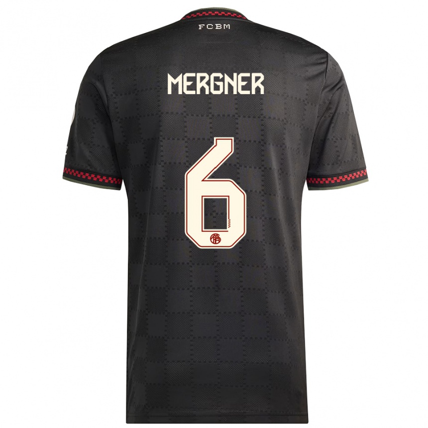 נשים כדורגל Max Mergner #6 שחור לבן ג'רזי קיט שלישי 2025/26