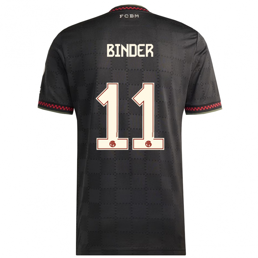 נשים כדורגל Tim Binder #11 שחור לבן ג'רזי קיט שלישי 2025/26
