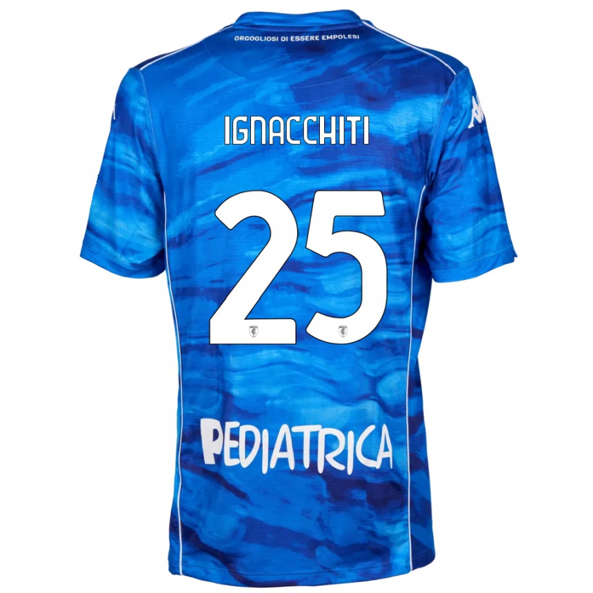 ילדים כדורגל לורנזו איגנאקיטי #25 כחול לבן ג'רזי ביתית 2025/26