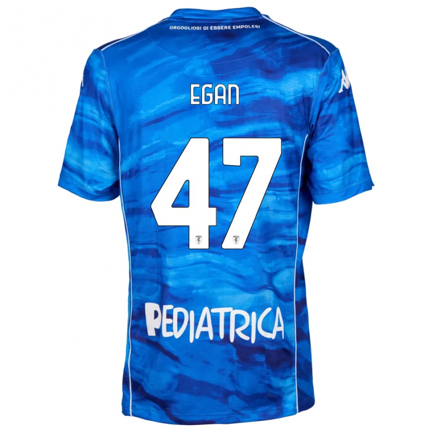 ילדים כדורגל Matteo Egan #47 כחול לבן ג'רזי ביתית 2025/26