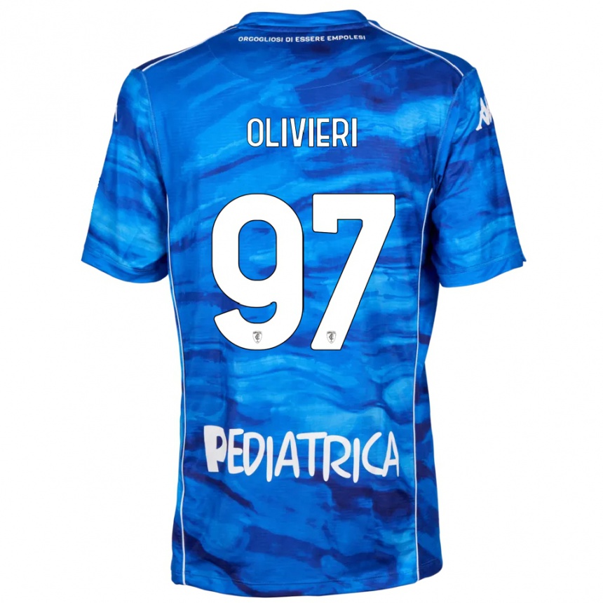 ילדים כדורגל Alessandro Olivieri #97 כחול לבן ג'רזי ביתית 2025/26