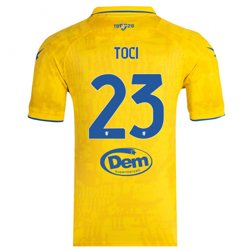ילדים כדורגל מטאו טוצי #23 צהוב כחול ג'רזי ביתית 2025/26