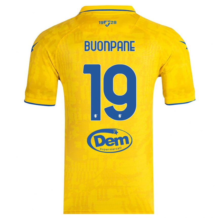 ילדים כדורגל Davide Buonpane #19 צהוב כחול ג'רזי ביתית 2025/26