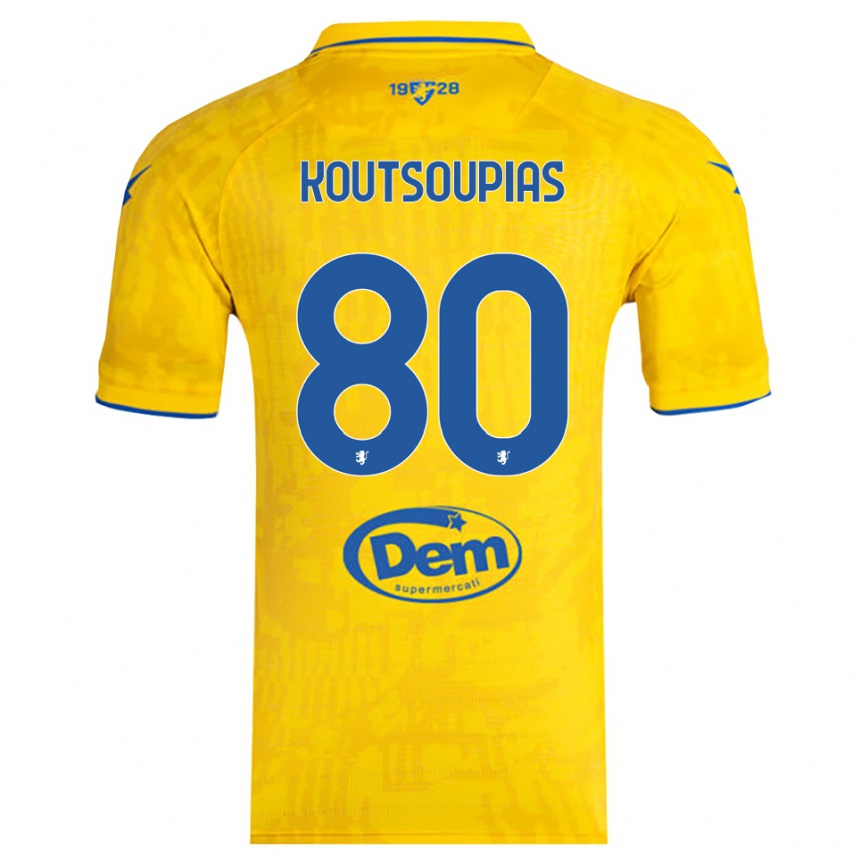 ילדים כדורגל איליאס קוטסופיאס #80 צהוב כחול ג'רזי ביתית 2025/26