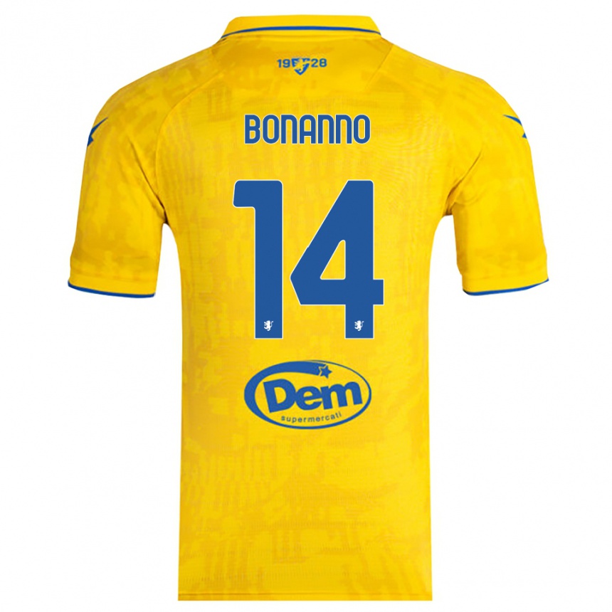 ילדים כדורגל Giuseppe Bonanno #14 צהוב כחול ג'רזי ביתית 2025/26