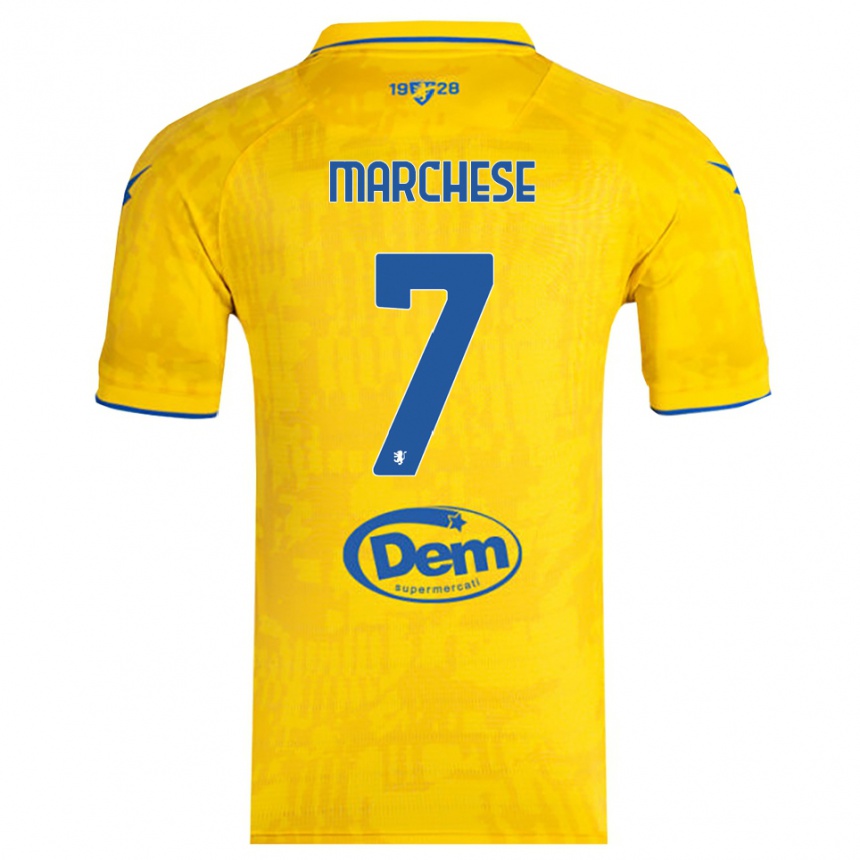 ילדים כדורגל Carmelo Marchese #7 צהוב כחול ג'רזי ביתית 2025/26