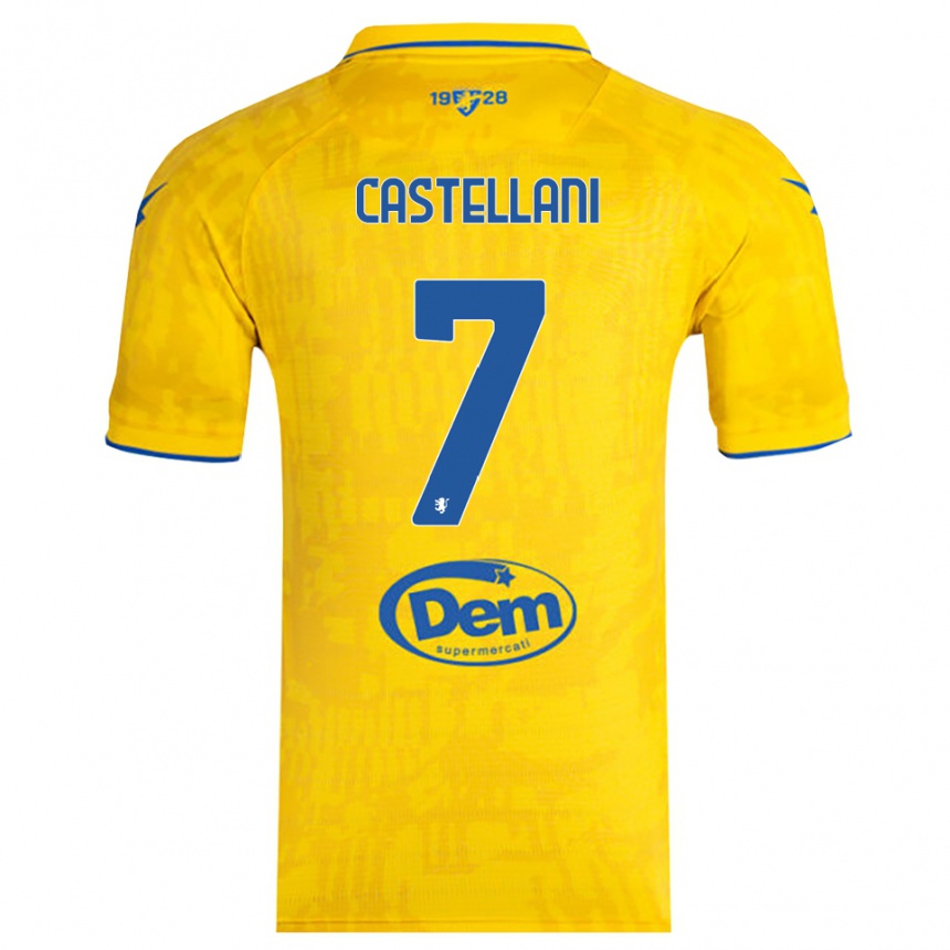 ילדים כדורגל Andrea Castellani #7 צהוב כחול ג'רזי ביתית 2025/26