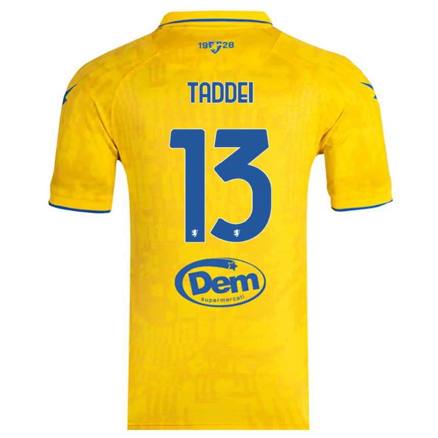 ילדים כדורגל Leonardo Taddei #13 צהוב כחול ג'רזי ביתית 2025/26