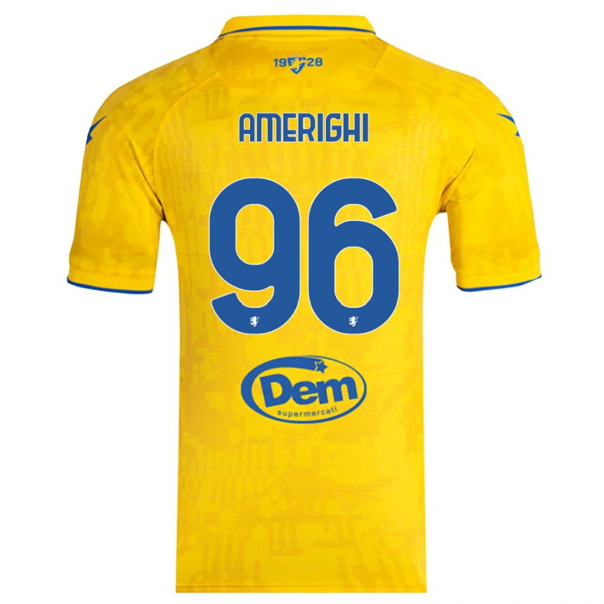 ילדים כדורגל Igor Amerighi #96 צהוב כחול ג'רזי ביתית 2025/26