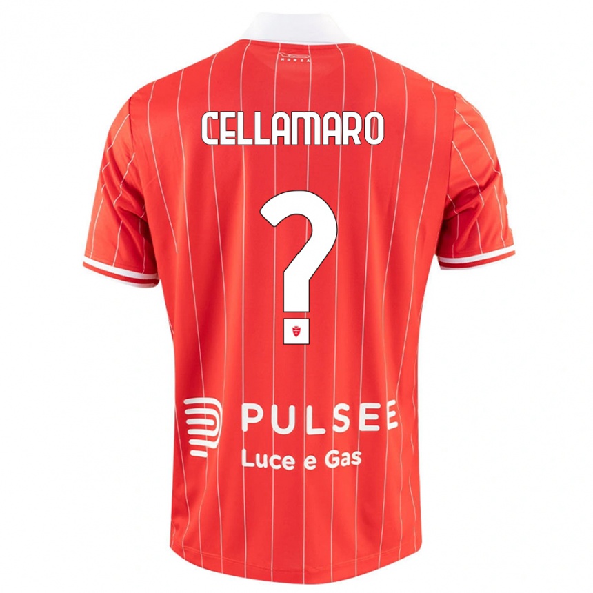 ילדים כדורגל Simone Cellamaro #0 אדום לבן ג'רזי ביתית 2025/26