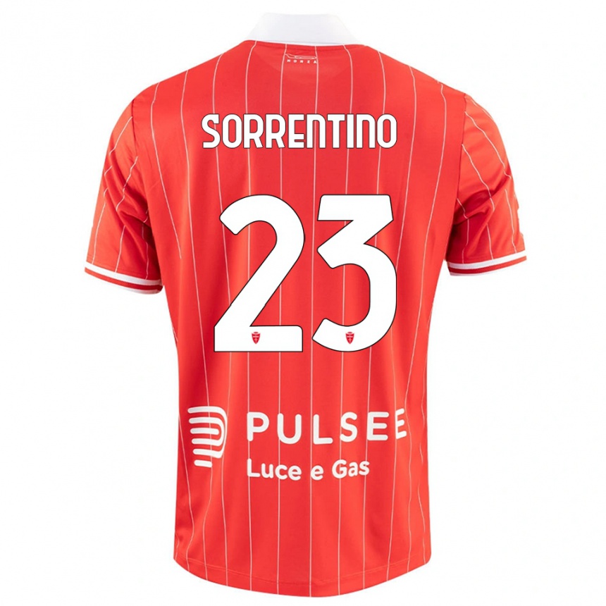 ילדים כדורגל אלסנדרו סורנטינו #23 אדום לבן ג'רזי ביתית 2025/26