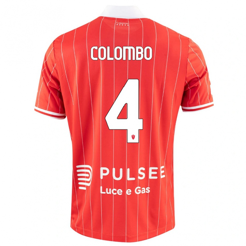 ילדים כדורגל Leonardo Colombo #4 אדום לבן ג'רזי ביתית 2025/26