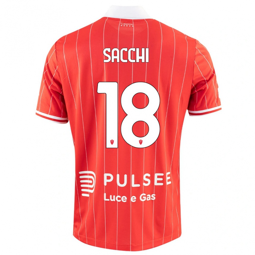 ילדים כדורגל Riccardo Sacchi #18 אדום לבן ג'רזי ביתית 2025/26