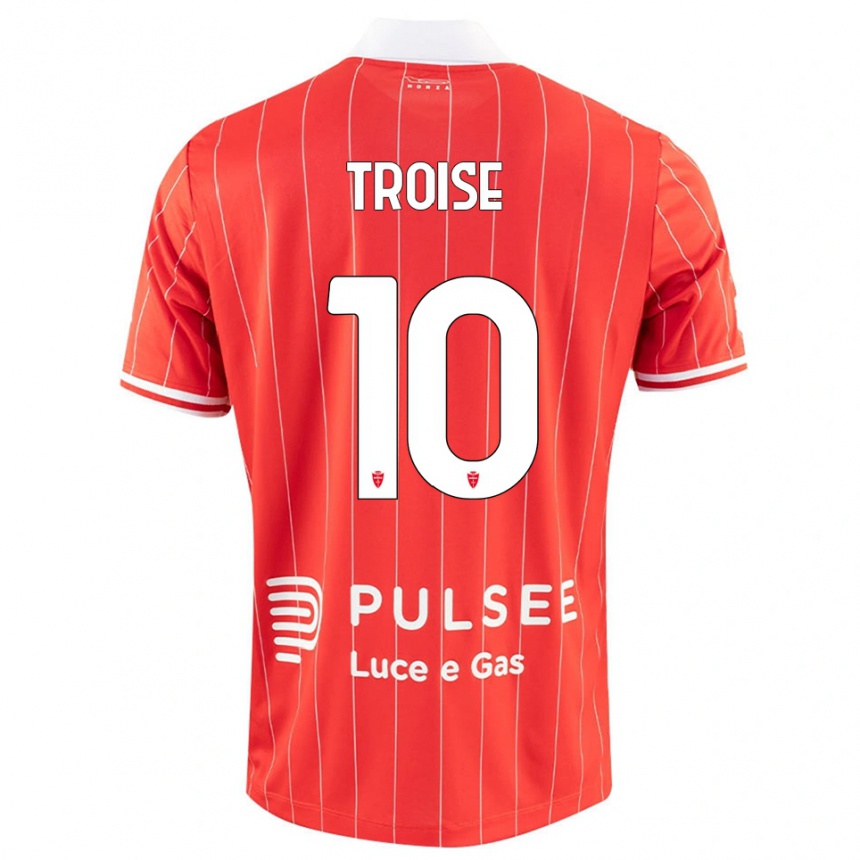 ילדים כדורגל Antonio Troise #10 אדום לבן ג'רזי ביתית 2025/26