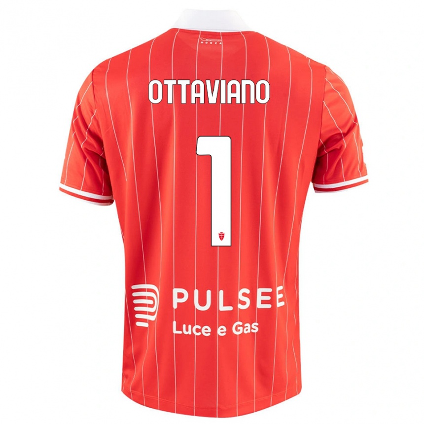 ילדים כדורגל Alessandro Ottaviano #1 אדום לבן ג'רזי ביתית 2025/26