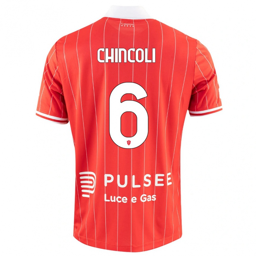 ילדים כדורגל Lorenzo Chincoli #6 אדום לבן ג'רזי ביתית 2025/26