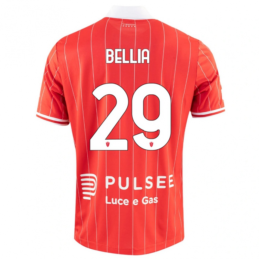 ילדים כדורגל Edoardo Bellia #29 אדום לבן ג'רזי ביתית 2025/26