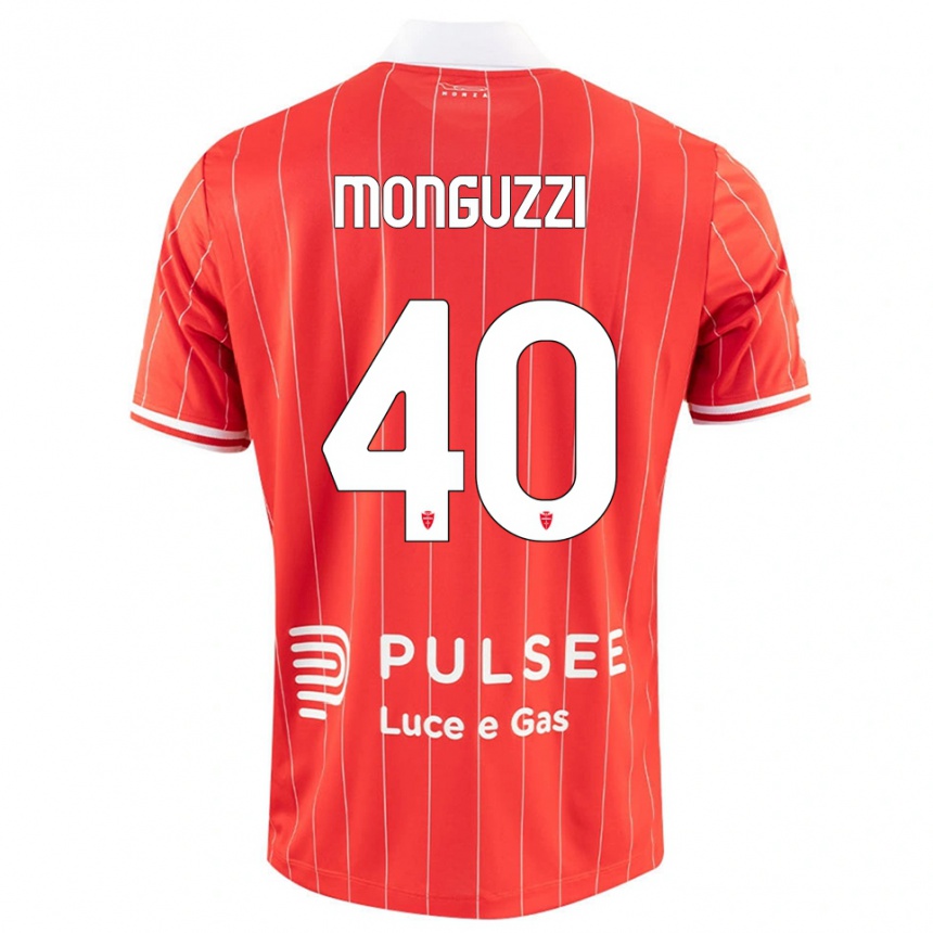 ילדים כדורגל Filippo Monguzzi #40 אדום לבן ג'רזי ביתית 2025/26