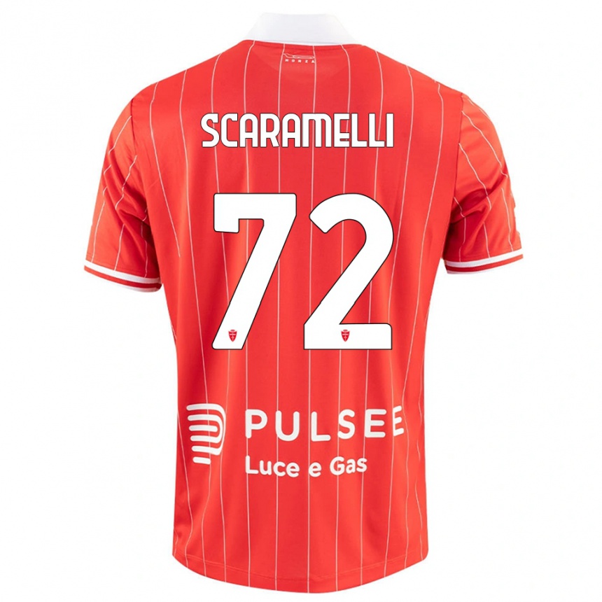 ילדים כדורגל אנדריס סקאראמלי #72 אדום לבן ג'רזי ביתית 2025/26